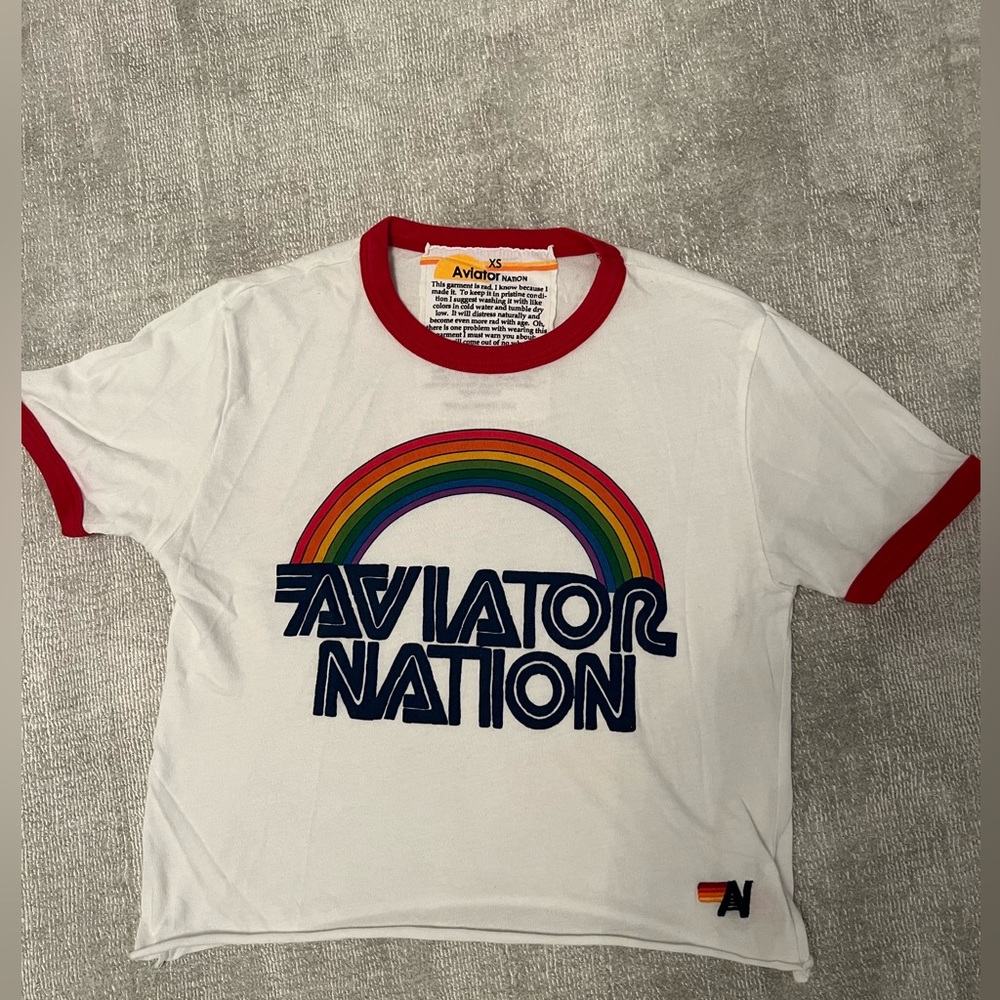 AVIATOR NATION trendy rainbow t-shirt!❤️🌈 XS